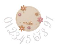 VANZACK Cartes Mensuelles en Bois avec Motifs Floraux Panneaux de Suivi de Croissance Bébé Accessoires Photo -Né Décorations Shower Coffret Présent Naissance Souvenir Première Année