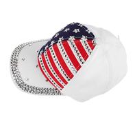 VANZACK Casquette de Baseball Patriotique Réglable Étoile à Cinq Branches Incrustée de Strass, en Coton Solide, pour Sorties en Plein Air et Aventures Estivales