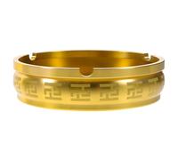 VANZACK Cendrier Ménager Rond en Laiton Petit Format, Motif Retour De Clé, Design Vintage, pour Salon Et Bureau, Objet Décoratif Élégant,