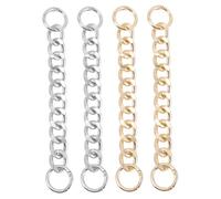 VANZACK Chaînes De Chaussures Décoratives Diy Dorées Et Argentées, Accessoires En Métal Pour Sandales à Trous, Kit De 4 Pièces, Personnalisables Pour Chaussures Estivales Et Casual