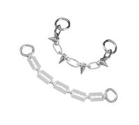 VANZACK Chaînes de Chaussures Punk Métal Hip-hop, Accessoires Décoratifs Ornementaux pour Baskets Unisexe, Style Gothique Diy, Lot de 2 Bijoux Chaussure en Métal Noir et Argenté