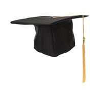 VANZACK Chapeau de Remise de Diplôme Ajustable Noir Pompon Jaune, Toque de Graduation pour Adultes, Accessoire pour Fêtes de Remise de Diplômes et Soirées Costumées, Taille Unique Réglable