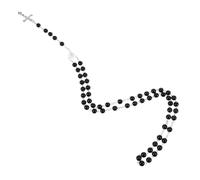VANZACK Chapelet Noir Perles Pendentif Croix pour Hommes et Accessoire Élégant et Spirituel
