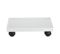 VANZACK Chariot à Plantes à roulettes, Support Mobile rectangulaire Blanc en ABS et PP, déplacement omnidirectionnel, Usage intérieur sous Meuble