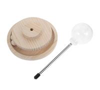 VANZACK Chat avec Ventouse Balle Distributrice de Nourriture en Bois, Stimulation Intellectuelle Sûre pour Animaux Domestiques, pour Entraînement Quotidien Intérieur
