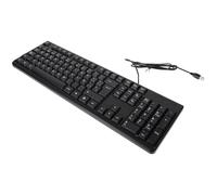 VANZACK Clavier Filaire USB Pleine Taille pour Ordinateur de Bureau, Usage Travail et Jeu, Design Classique, Réactif et Stable, Compatible Pc, Couleur Noire