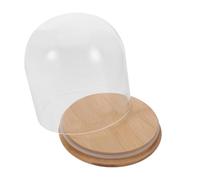 VANZACK Cloche de Verre Dôme de Présentation pour Objets de Collection | Bambou et Silicone, Structure Stable à Joint Serré, pour Figurines et Fleurs Stabilisées