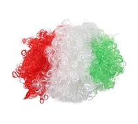 VANZACK Coiffe de Clown aux Couleurs du Drapeau Mexicain Perruque Afro Courte et Bou pour Costume Événement Sportif Accessoire de Perruque de Supporter