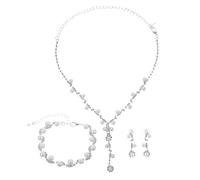 VANZACK Collier De Mariage Avec Boucles D'oreilles Cristaux Bijoux Fantaisie Pour Femme Parure Élégante