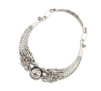 VANZACK Collier Plastron Rétro Ethnique Alliage pour Femme Style Exagéré Double Dragon Accessoire de Mode Distinctif et Cadeau Culturel