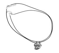 VANZACK Collier pour Couple de Cœur Aimanté 1 Paire Pendentif Brodé je T'Aime en 100 Langues Accessoire Léger pour Clavicule Bijou Romantique pour Saint-Valentin et Anniversaire