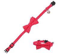 VANZACK Collier Réfléchissant pour Chat avec Nœud Coloré Joli Collier Réglable pour Chaton avec Cloches Élégant pour Petit Chien Collier De Noël pour Chien Mâle Collier De