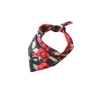 VANZACK Collier Triangulaire pour Chien Motif Roses pour Saint-Valentin Anti-salive