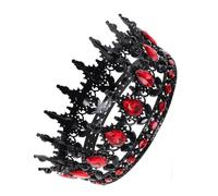 VANZACK Couronne de Mariée Baroque Diadème Gothique Vintage pour Femme Accessoire Élégant Noir et Rouge pour Mariage Bal et Halloween