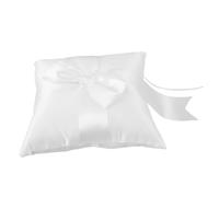 VANZACK Coussin Porte-alliances Blanc pour Cérémonie De Mariage avec Nœud Décoratif Support pour Alliances De Demoiselle