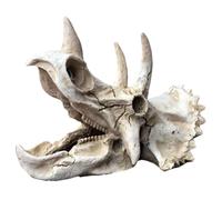 VANZACK Crâne de dinosaure - Décoration d'aquarium - Squelette Tricératops pour réservoir à poissons - Durable et sûr comme cachette pour poissons et terrariums