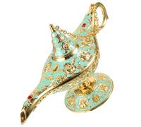 VANZACK Décor Sculpté Lampe Magique en Métal Vert Clair, Modèle Vintage pour Décoration Intérieure de Bureau et Maison, Ornement Sculpté Compact pour Fête et Soirée à Thème