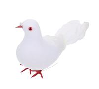 VANZACK Décoration de Colombe Factice Réaliste en Mousse Blanche Petite Statue Colombe pour Jardin et Intérieur Ornement Décoratif Léger et Solide