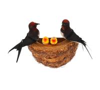 VANZACK Décoration Murale De Nid Oiseau Figurine Hirondelle Modèle De Nid Oiseau pour Intérieur Jardin Cour