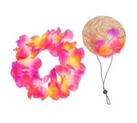 VANZACK Déguisement Estival pour Petits Animaux avec Chapeau Hawaïen et Guirlande Rouge Accessoires et Durables pour et