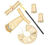 VANZACK Déguisement Pharaon Égyptien 1 Ensemble Accessoires Dorés Ajustables Tissu et Abs Tenue de Cosplay Halloween Soirée à Thème Tête de Pharaon, Ceinture, Col, Manchettes et Sceptre