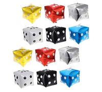 VANZACK Dés Gonflables en Aluminium 12Pcs pour Fête à Thème de Décorations de Fête Accessoires Photo Ballons de Jeu Atmosphère