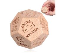 VANZACK Dés pour Choix Repas Dé Bois pour Décider du Dîner Jeu De pour Organiser Un Rendez à Faces Multiples pour De Dîner