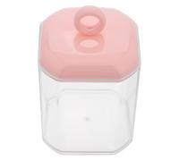 VANZACK Distributeur Mini pour Cotons-tiges en Résine Rose avec Couvercle, Boîte de Rangement Compacte pour Cotons Démaquillants, Cure-Dents et Accessoires de Salle de Bain, Organisateur