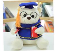 VANZACK Doctor Bear Plush Doll Graduation Season Gift Cozy Cartoon Plush Decor for Friends and Classmates