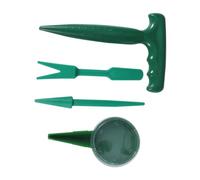 VANZACK Ensemble 4 Outils de Jardinage en Plastique pour Balcon et Petit Jardin, Semoir à Graines, Plantoir à Semis, Dispositif de Repiquage Léger et Maniable, Perforateur Ergonomique sans Effort