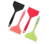 VANZACK Ensemble 4 Pièces Spatules en Silicone Antiadhésives Spatule Large Multifonction pour Crêpes Pizza et Steak Résistantes à la Chaleur Couleurs Vert et Noir