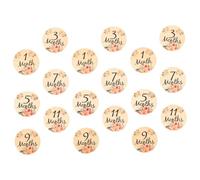 VANZACK Ensemble de 18 Cartes en Bois Étapes Mensuelles de Bébé Panneaux en Bois pour Jalons Importants Disques pour Photos de -Né Accessoires pour Séances Photo Bébé