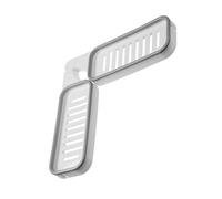 VANZACK Étagère Murale Rotative sans Perçage Support Rangement Cuisine et Salle de Bain Multifonction Coin Mural Blanc-Gris Organiseur Bouteille et Drainage Pratique