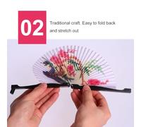 VANZACK Éventail Pliable Chinois Style Rétro Petit Cadeau Femme Décoration Légère et Pratique pour Voyage et Photo Motif Aléatoire