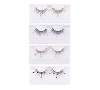 VANZACK Faux Cils à Paillettes Brillantes Motifs Papillon et Fleurs Lot de 4 Paires Look Plus Long et Plus Volumineux pour Soirées et Vie Quotidienne
