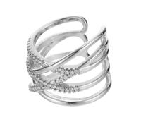 VANZACK Femme Chic Croisée Zircon Élégants pour Anniversaire Fiançailles