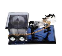 VANZACK Figurine en Cristal Noir de Calèche Cheval, Décoration de Bureau Élégante et Accessoire pour Parfums, Présent pour Salon ou Étude Couleur Aléatoire
