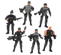 VANZACK Figurines Militaires en Plastique Soldat des Forces 6 Pcs pour Garçon Et Filles Modélisme Jouet Interactif Jeu De Simulation Militaire Festival