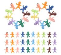 VANZACK Figurines Miniatures de Bébé 100 Pcs Multicolores 2 Cm - Coffret Présent pour Shower, Décoration Prénatale Festive, Petits Bibelots Légers pour Galette des Rois et Fête Familiale