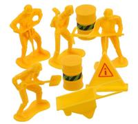 VANZACK Figurines Ouvriers Miniatures Réalistes pour Décoration Gâteau Construction Thème Chantier pour Anniversaire Garçons Décor Facile à Poser