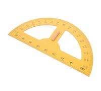 VANZACK Grand Rapporteur Géant Facile à Transporter Outil Pédagogique Multifonction en Bois Jaune Semicirculaire pour Enseignement des Mathématiques