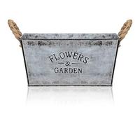 VANZACK Grande Pot de Fleurs en étain Pot de planteur Bol bonsaï Extérieur jardinieres Exterieur Pots pour Plantes Pot de Fleur Ancien jardinière Vintage Arrangement de Fleurs Vase