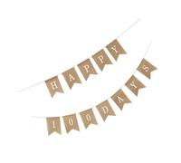 VANZACK Guirlande Bannière « Happy 100 Days » en Lin Naturel Décoration D’Anniversaire Bébé 1 Lot Corde pour Fête des 100 Jours et Shower Décoration Suspendue Réutilisable