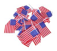 VANZACK Guirlande de Mini Drapeaux Américains 4,88 M 20 Fanions en Tissu, Décor Extérieur et Intérieur pour Fête Nationale, Anniversaire ou Décoration Jardin, Bannière Patriotique