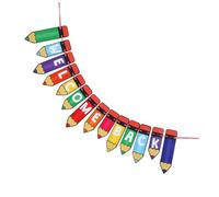 VANZACK Guirlandes de Bienvenue Rentrée Scolaire Bannière Suspendue Lettres Alphabet Décoration de Fête et Accessoires Photo pour Salle de Classe