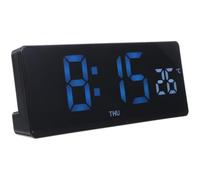 VANZACK Horloge NuméRique LED Multifonction avec ThermomèTre IntéGré Et RéVeil Digital À Poser Ou Suspendre Affichage TempéRature IntéRieure Et Date ÉCran Bleu 6.89X2.64X0.91In