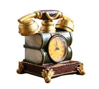 VANZACK Horloge Téléphone Résine Décorative de Bureau Style Rétro Ornement Multifonction pour Salon et Chambre Pendule Élégante et Moderne Décoration Maison Rustique