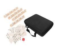 VANZACK Jeu de Dominos Triangulaire en Bois Massif 56 Pièces 35x35x8 Mm avec Support en Bois Stable Accessoires de Dominos pour Soirée Jeux de Société en Famille et Voyage Stratégique