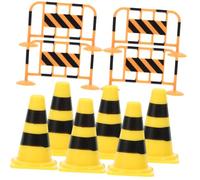 VANZACK Jouets Éducatifs Cônes de Signalisation Miniatures pour Garçon Fille Ans Apprentissage Circulation Plastique Jeu de Simulation Routière avec Barrières de Sécurité