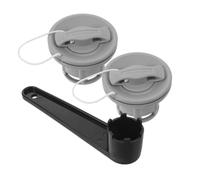 VANZACK Kayak Replacement Gas Valve Boat Inflatable Plug Cap PVC 8 Holes 1set Advanced Sealing Easy Installation for Kayak Paddle Board Maintenance Lakeside with 8-Groove Spanner